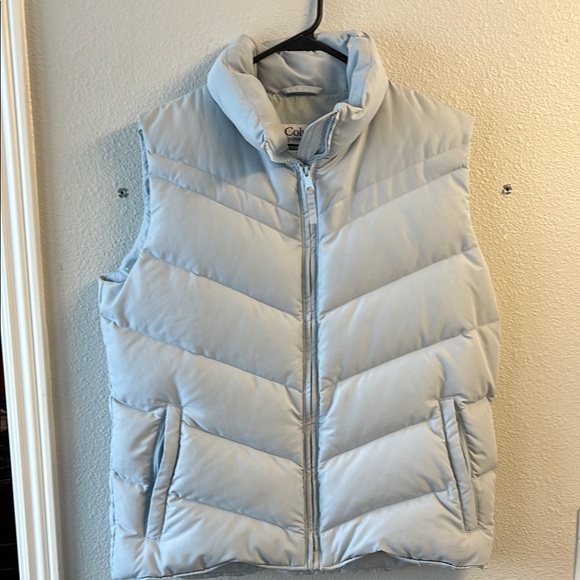 Columbia Jackets & Blazers - Columbia Light Blue Down Feather Full Zip Puffer Vest Side Large